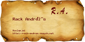 Rack András névjegykártya